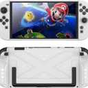 Switch 2 Slim Case Set with 2 Joycon Thumb Grips, 2 Tempered Glass Screen Protectors, Detachable TPU Shell for Nintendo Switch 2 - Anti-Scratch, Anti-Slip, TV Dock Incompatible (White)