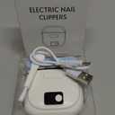 Electric Nail Clipper with Nail File, USB Rechargeable Automatic Trimmer for Adults, Seniors, Men, Women, Children, 3-Speed Levels (White)  Not for Toenails