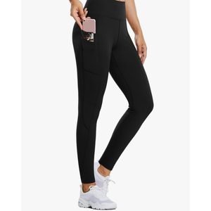 baleaf Women's Fleece Lined Leggings Water Resistant Thermal Winter Warm Tights High Waisted with Pockets Running Gear, Size Medium