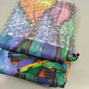 4 Pcs Stained Glass Fluorescent Light Covers 4 x 2 ft Magnetic Office Light Cover for Ceiling with 10 Magnets Filter Reduce Glare for Classroom School Home