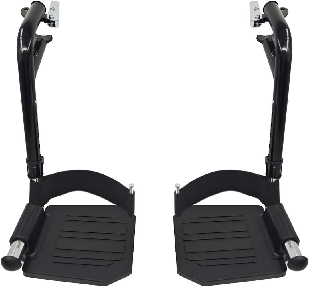 (1Pair) Wheelchair Replacement Footrests, Wheelchair Replacement Parts, Wheelchair Swivel Footrests for Standard Wheelchairs, Black