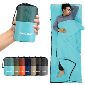 JAICOM Sleeping Bag Liner, Travel Sheets & Adult Sleep Sack, Ultralight and Portable Summer Sleeping Bag - Ideal for Backpacking, Hotels and Hostels, Business Trips, Camping (Glacier Blue)