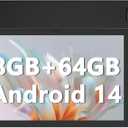 Tablet 10 inch Android 14 Tablets, 8GB RAM + 64GB ROM (Expand to 1TB), Quad Core Processor Tablets, 5G WiFi 6, BT5.0, 1280x800 IPS Touch Screen, 6000mAh Battery, 8MP Dual Camera, GMS Certified Tablet