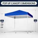 Shades 10x10 Pop Up Canopy, Heavy Duty Beach Tent with Carrying Bag for Easy Moving, Sun Shelter for Parties, Events, Camping, Outdoor Gazebo with 420D PU Coated Waterproof Blue Fabric, 10'x10' Fba