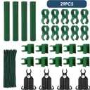 8 FT Garden Stakes for Outdoor Plant Support 10 Pack, Adjustable Stakes Connector Kits Plastic Plant Trellis Clips, 0.78 inch Diameter