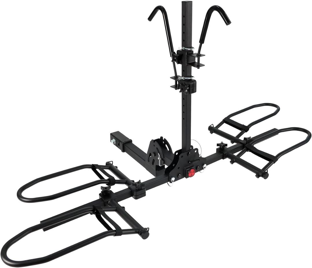 Hitch Bike Rack, Anti Wobble Side-Folding Bike Carrier for Standard, Fat Tire and Electric Bikes, fits Car, SUV, RV and Truck, 2-Bike 180 lbs Capacity, 2-Inch Receiver