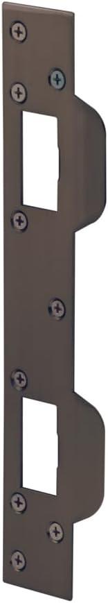 Prime-Line U 10538 Maximum Security Combination Door Strike 5-1/2 In. Hole Spacing 1-5/8 x 11 In. with Screws Classic Bronze Finish (Single Pack)
