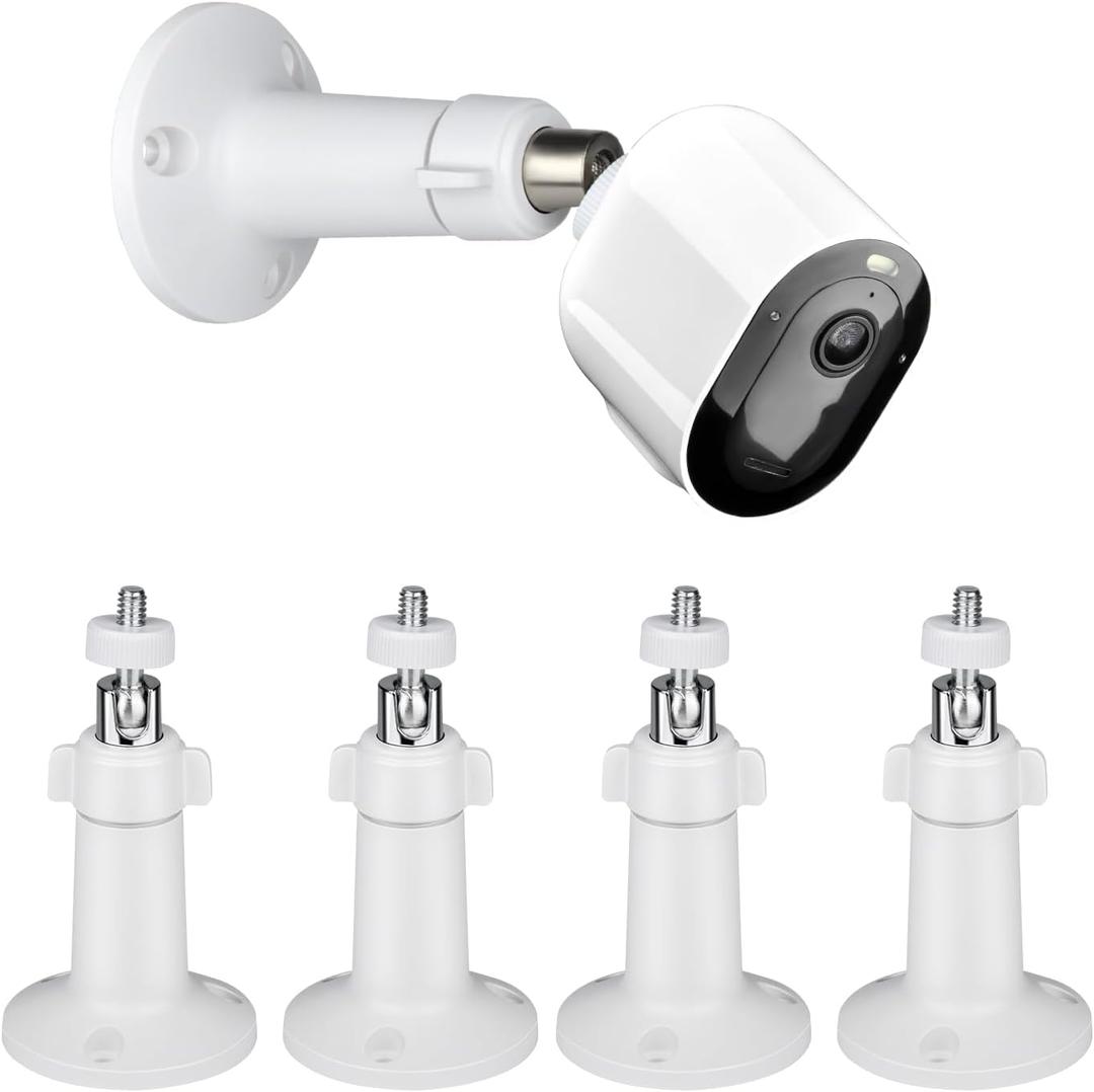 Wall Mount for All Arlo Camera, Arlo Pro, Arlo Pro 2, Arlo Pro 3,Arlo Ultra, Arlo Essential, eufyCam E/2C, Ultra/Ultra 2, & Others - Ring Stick Up Cam Battery with 1/4 Threaded Hole (4pack)