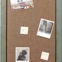 SOFE Linen Bulletin Board 18 X 29 Inches Wood Frame, Fabric Pin Board Corkboards for Wall Decorative, Rustic Memo Board Photos Wall Organizer Display Board, Vision Board for Home Room Office Message, 18.1" x 0.7"