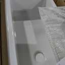 32 Inch White Fireclay Undermount Kitchen Sink Offset Drain, 32"x19"x10"