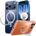 TORRAS 360 Magnetic Stand for iPhone 17 Pro Max Case, Fit for MagSafe, Non-Yellowing Clear Case for iPhone 17 Pro Max Phone Case with Kickstand & Camera Control, Hard PC Protection, Q3 Spin