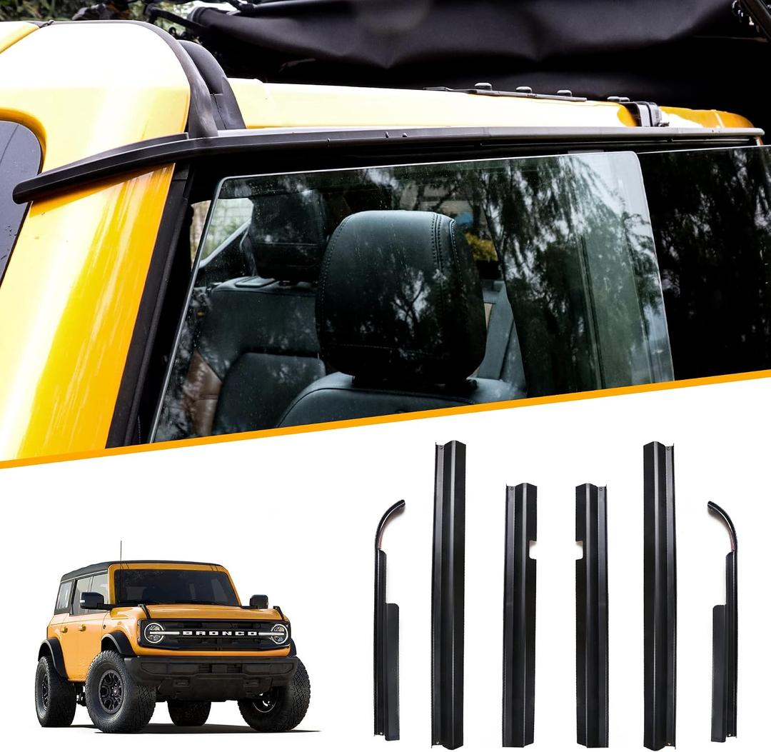 Window Visor Rain Guard Compatible with Ford Bronco 2021 2022 2023 2024 2025 Accessories 4 Door, Side Window Deflectors Shield Wind Guard, 6pcs