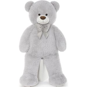 Tezituor Big Teddy Bear 47 Inches, Soft Giant Stuffed Animal Life Size 4 Feet Plush Bear Toy Valentines Christmas Birthday Gift for Girlfriend Kids,Grey
