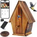 Smart Bird House with Camera, 1080P HD Birdhouse with Camera Inside Solar Powered 2.4G WiFi & App Notify, Bird Houses for Outside with Nest Auto Capture Photo & Video