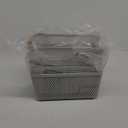 Ziliny 4 Pcs Plastic Mesh Baskets with Handles - Mesh Storage Organizer Bin Container Baskets for Home Organizing Pantry Closet Cabinet Kitchen Fridge Fruit Snacks Gifts, Grey(Small)