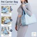 Dog Carrier Tote Bag, Foldable Soft Sided Breathable Mesh Lightweight Travel Handbag with Padded Handles, Lace Decor Portable Pet Purse for Small Puppy Kitten Cat Up to 15 Lbs (Blue)