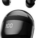 Mini Invisible Earbuds Wireless Bluetooth, Small Earbuds for Small Ears Canals, Tiny Discreet Sleep Headphones for Side Sleepers, Comfortable Noise Canceling Earphones for Work Gym, Black