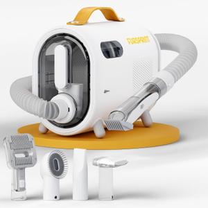 Pet Grooming Vacuum Kit - Super-Quiet Dog Hair Vacuum Groomer with Brush, Detangle, Deshed, Trim, Clean, & Dry Attachments - All You Need Pet Grooming Kit at Home