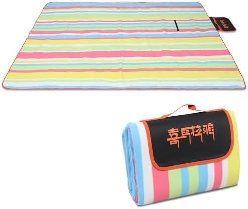 喜马拉雅 Himalaya Large Picnic Blankets Waterproof Foldable 78" X 78", Single-Faced Fleece, 3-Layer, 6-8 Persons, Sandproof, Beach Mat Outdoor Picnic Mat for Camping Party Park