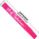 2 x 70 & Fabulous Birthday Sash, 70th Birthday Gifts idea for women, Funny 70th Birthday Party Suppiles, Hot Pink+ Silver(70 & Fabulous)