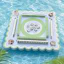 Floating Mahjong Table for Pool, Double-Sided with 4 Cup Holders | Waterproof Floating Game Surface / Built-In Grooves for Mahjong, Dominoes / Designed for Swimming Pools and Summer Parties