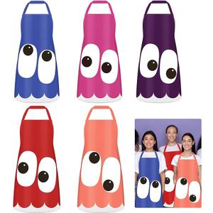 Skicuff 5 Pcs Teacher Group Costume Aprons Halloween Costume Set Classroom Creative Cosplay Apron Teacher Group Ideas Classroom Theme Party Outfits for Women Multicolor