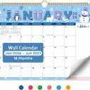 2026 Calendar,18-Month Wall Calendar Runs from Jan 2026 to Jun 2027, 11.5" x 14.7", Large Monthly Calendar with Twin-Wire Binding, Perfect for Home or Office - Seasonal