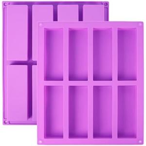 Pack of 3 NIKKIER Silicone Granola Bar Molds, 2 Pcs, 8 Cavity, Large Rectangle, for Nutrition/Cereal/Protein Bars, Truffles, Brownies, Cornbread