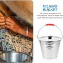 MERRYHAPY Metal Bucket with Lid - Stainless Steel Bucket Milk Pail Container with Handle Flower Pot for Many Home Tasks Carry Water or Milk for Outdoor Household