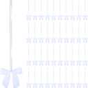 50pcs 14 Inch Stretch Elastic Loops with Pre-Tied White Ribbon Bows for Gift Wrapping,Baby Showers, Weddings, Christmas Boxes (14", White)