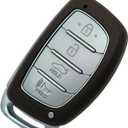 Smart Key Fob Cover Case Shell Fit for Hyundai Tucson Sonata Elantra 2015 2016 2017 2018 2019 2020 2021 Keyless Entry Remote Casing (with Battery Holder B)