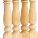 decorluxes Unfinished Farmhouse Bench Legs Dining Table, Coffee Table Rustic Turned Style Leg - Set of 4 - Dimensions: 2.16" x 14"- Easy to Paint (14 inch)