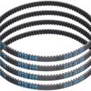 uxcell 4pcs HTD-3M Rubber Timing Belt 102 Teeth, 306mm Pitch Length x 6mm Width x 2.4mm Height, Closed Loop Pulley Timing Belt
