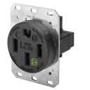 Hubbell HBL9450A Straight Blade Device Receptacle, RTP, Industrial Grade, 3-Pole 4-Wire Grounding, 50A 125/250V, 14-50R