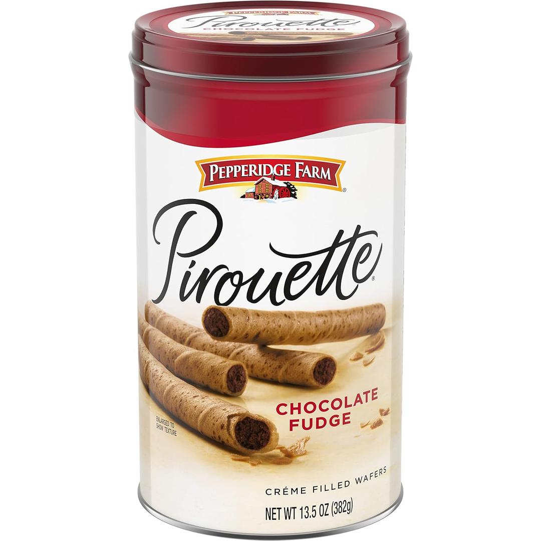 2 x Pepperidge Farm Pirouette Cookies, Chocolate Fudge Crme Filled Wafers, 13.5 Oz Tin