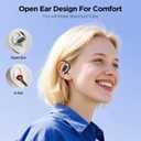Open Ear Wireless Headphones Air Conduction Earbuds with Mic 42H Playtime Clear Calls LED Digital Display Over Earphones Lightweight Waterproof Secure Earhooks for PC Sports Running Game Business Work