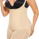 Women's Plus Size Full Body Shaper Open-Bust Slimmer Seamless Tummy Control Shapewear Bodysuit (Beige, XXL)