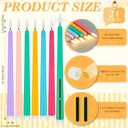 Baquler 24 Pcs 11'' Pastel Flameless Taper Candles Colorful LED Candle Sticks Colored Battery Operated Candle Pink Plastic Flickering Candlestick for Easter Wedding Birthday Dinner Table Party Decor