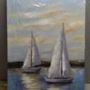 ArtSquare Bedroom Sailboat Canvas Wall Art: 2 Piece Ocean Nautical Painting Coastal landscape Textured Picture Seascape Artwork for living room Bathroom, 16''x24''x2