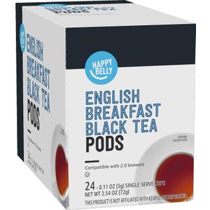 3 x Amazon Brand - Happy Belly Tea Pods, English Breakfast, 24 Count, Compatible with 2.0 K-Cup Brewers