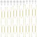 Hotop 12 Pieces Plate Hangers for Wall 8/10/12 Inch Stainless Steel Wire Invisible Plate Hangers Heavy Duty Display Holders with 12 Pieces Hooks for Wall Decorative(Gold)