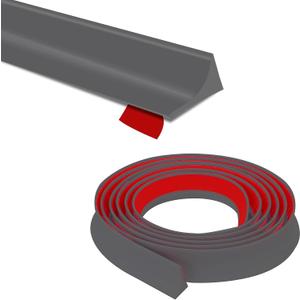Shower Threshold Water Dam,Walk in Shower Water Guard, Shower Dam Water Barrier Bathroom Sink Splash for Dry And Wet Separation Caulk Seal Strip Edge Trim (98Inch, Gray)