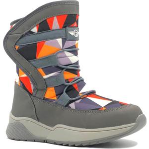 REDVOLUTION Girls Boys Unisex Snow Boots Slip-Resistant Waterpoof Winter Fashion Shoe (1 Big Kid) (278 Silver Orange)