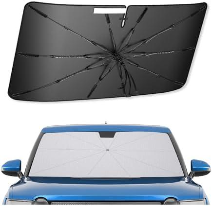 SXCY for 2022-2024 2025 Rivian R1T/R1S Windshield Umbrella Sunshade [Easier Foldable] for 2025 Rivian R1T/R1S Accessories 2024 R1T/R1S Sunshade Umbrella 2025 R1T/R1S Windshield Umbrella Shade