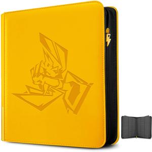 Toploader Binder, Oversized 9 Pocket 252 Top loaders Holder, Yellow
