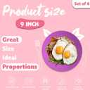 Homienly Dinner Plates | Dessert Plates with Etched Pattern Unbreakable | 9 inch Wheat Straw Plates Set of 6 - Lightweight Plates for Kitchen, Camping, Salad, Steak(Pink Flower) (8.8 IN KIDS SIZE)