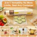 2 IN 1 Vacuum Sealer with 40 Bags, Full Automatic Handheld and Countertop Sealer for Dry and Moist Food, Built-in Magnetic Base&Cutter, for Sous Vide and Mason Jars, Viewing Tank, Compact, Beige