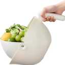 Multi Functional Draining Basket Double Layer Colander & Bowl for Pasta, Fruits & Vegetables Durable BPA-Free, Dishwasher Safe (Milky White)