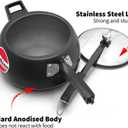Hawkins 6.5 Litre Contura Black Pressure Cooker, Hard Anodised Inner Lid Cooker, Handi Cooker, Black (Cb65), 6.5 Liter