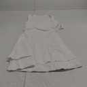 Kaximil Women's Square Neck Ruffle Hem Mini Dress Ruched Waist Short Party Dresses (Medium, White)